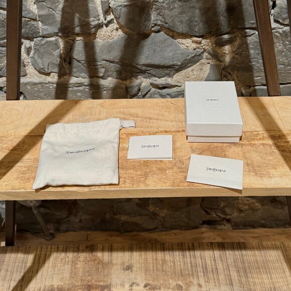 Saint Laurent Gold-Tone YSL Cassandre Set of 2 Hair Clips - Picture 9 of 9